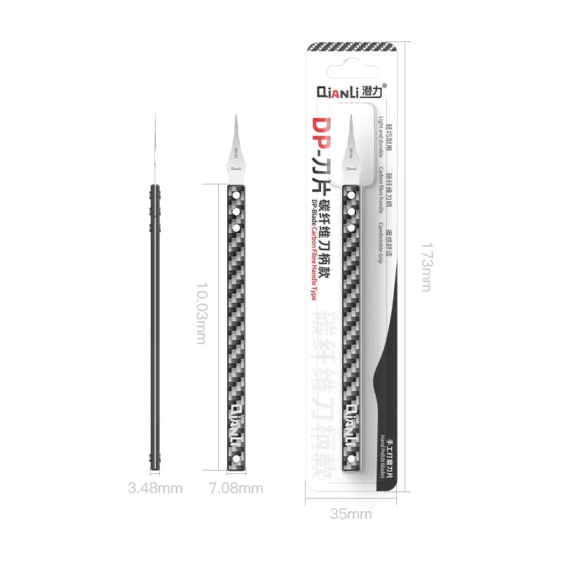 Qianli DP IC Chip Manual Grinding Blade + Handle for Phone Motherboard CPU NAND Glue Removal Dot Matrix Scraper Blade Pry Knife