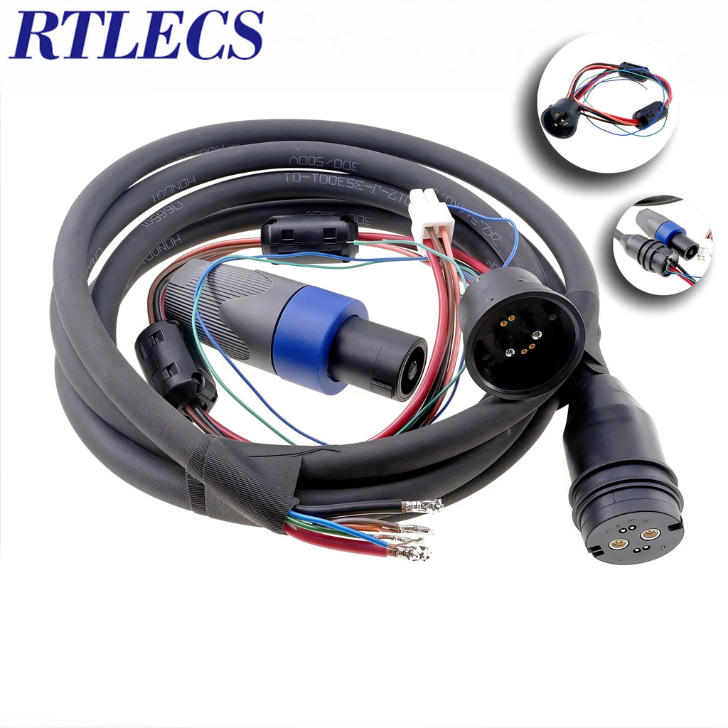 Waterproof Magnetic Circular Connector 18A 24V Male Female 4+2 Pin DC Power Charger Military-grade 12AWG Wire Threaded Gold Plat