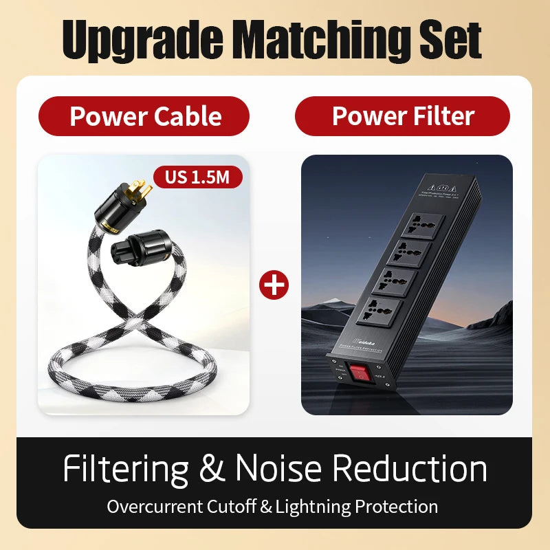High-End Audio Power Filter 4 Universal Outlets Power Noise Isolation Purifier Socket for HiFi Stereo Equipment
