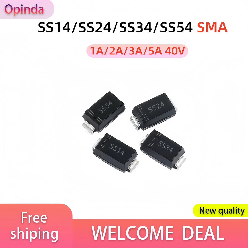 SMD Schottky Diode SS14 SS24 SS34 SS54 SMA Package 1A 2A 3A 5A 40V  50pcs/100pcs/200pcs/500pcs