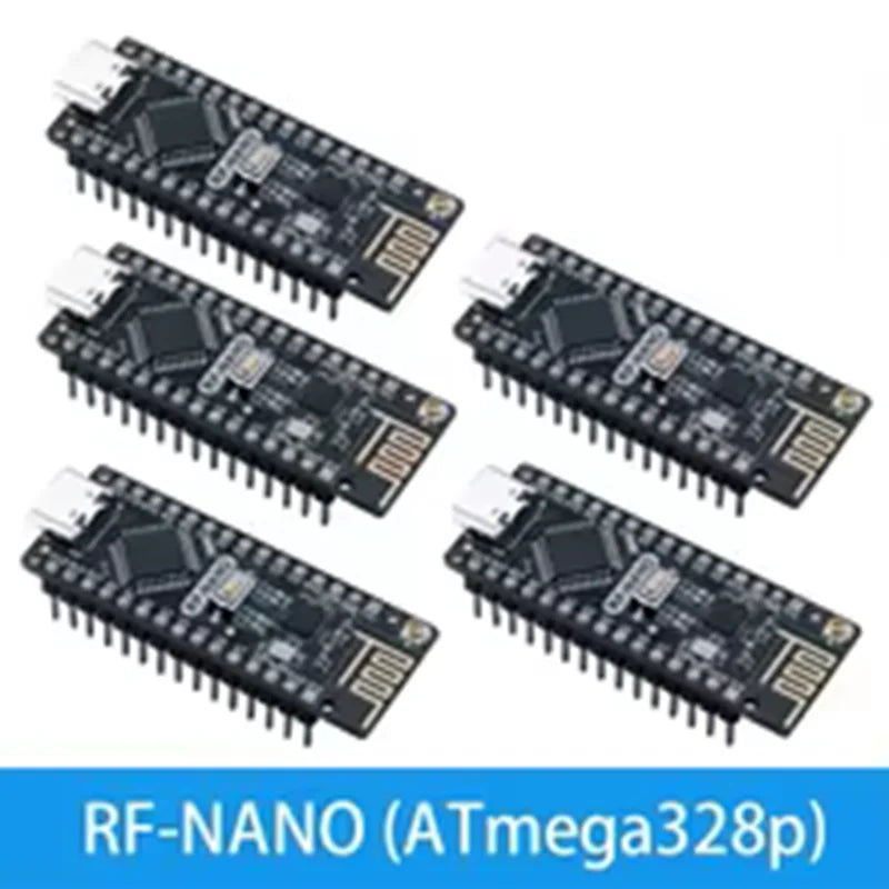 1-5PCS RF-Nano for Arduino Nano V3.0 Type C Nano Board ATmega328PB CH340 Integrate NRF24L01+ 2.4G Wireless for RF24 Library