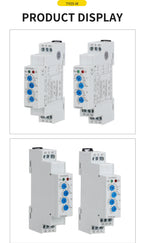 TY09-M1 M2 Cyclic Delay Timer Relay Switch SPDT 220V 16A AC/DC12V-240V 50/60Hz 0.1s-100 Days 2SPDT Din Rail