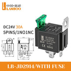 LANBOO 30A High Current Car/Auto Relay 12V 24V 30A with 4PIN/5PIN Applications Include Lighting Control and Horn Control.