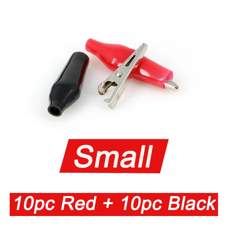30A-300A 28/35/45mm Black Red Set Crocodile Clip Crocodile Electrical Clamps Test Probe Meter Soft Plastic Alligator Test Clips