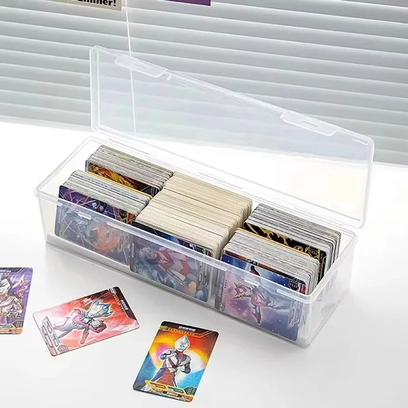 Clear Plastic Compartmentalized Organizer Box Holds 550+ Game Cards Storage Box  Portable With Adjustable Divider For Cards