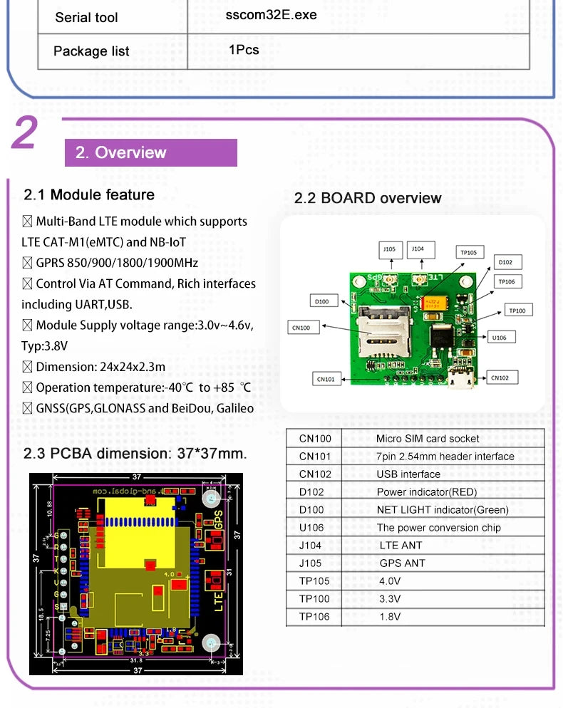 SIM7070E Multi-Band CAT-M NB-IoT GPRS Module Breakout Board 850/900/1800/1900MHz Compatible With SIM7000E SIM800F SIM900