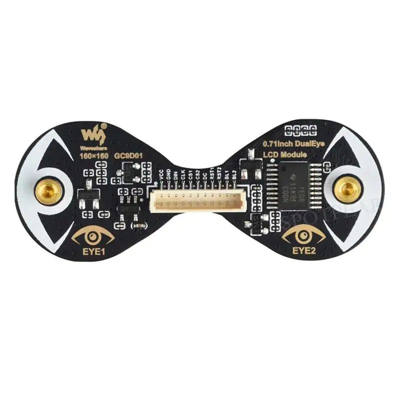 Waveshare 0.71inch Double Eye Round LCD Display Module Option SPI 160×160 65K Colors For Arduino Raspberry Pi ESP32 Pico STM32