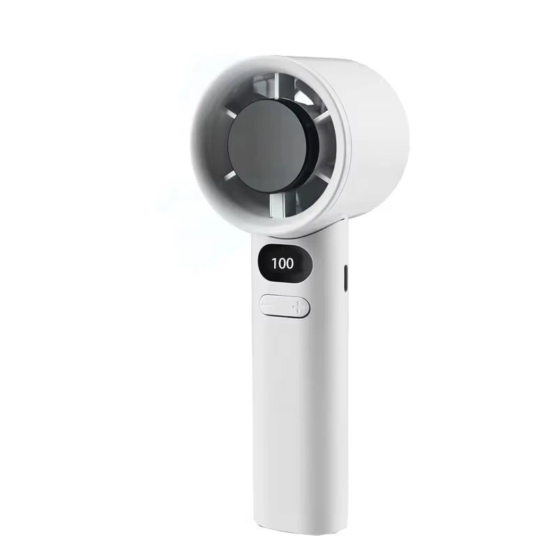 Portable Mini Handheld Turbo Fan LED Display Mini High Speed Handheld Fan, Desk Fan, Outdoor Cooling, Rechargeable Fan