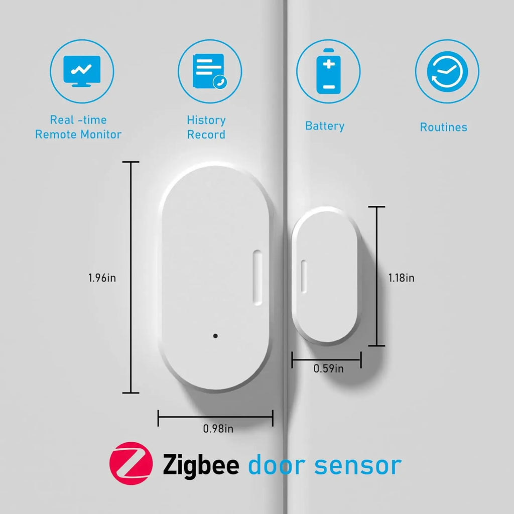 Tuya Zigbee 3.0 Smart Door Sensor Magnetic Window Entry Security Alarm for Z2M Smart Life Alexa Google Home for Home Security