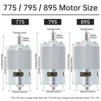 775/795/895 DC Motor 12/24V 3000-15000RPM High Speed Large Torque Motor Tools for Small Drill / Micro Machine with Ball Bearing