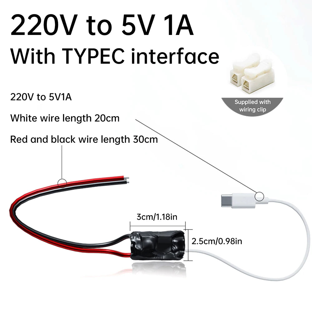 1A 5W Transformer Wireless Camera Dedicated USB Voltage Regulator Power Supply Module DC Step-down Converter AC 220V To DC 5V