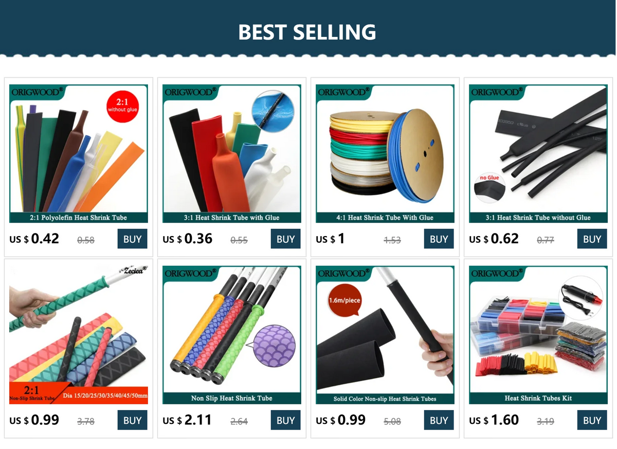 2:1 Heat Shrink Tubing Dia 1 2 3 4 5 6 7 8 9 10 12 14 16 20 25 30 40 50 mm Thermoresistant Sleeve Cable Repair Polyolefin Tube