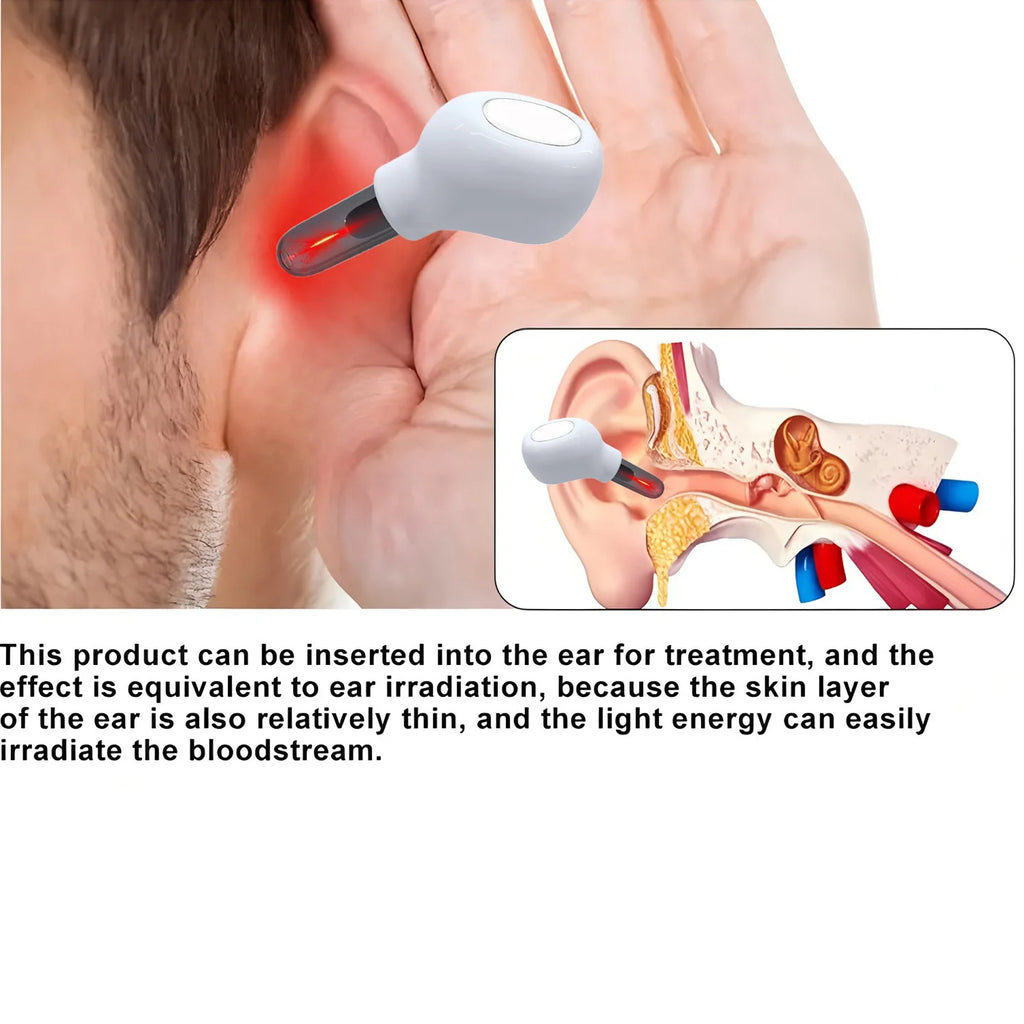 650nm Laser Ear Therapy Device | Tinnitus Relief Earplug for Otitis Media, Rhinitis & Sinusitis Care