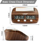 LEAP Chess Clock Digital Chess Timer with Count up / Countdown Timer for Board Games Timer with Alarm Function Wood Appearance