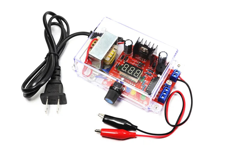 Electronic DIY LM317 Adjustable Voltage Regulated Kit DC Step-down Power Supply Making Parts With Case Soldering Assembly 220V