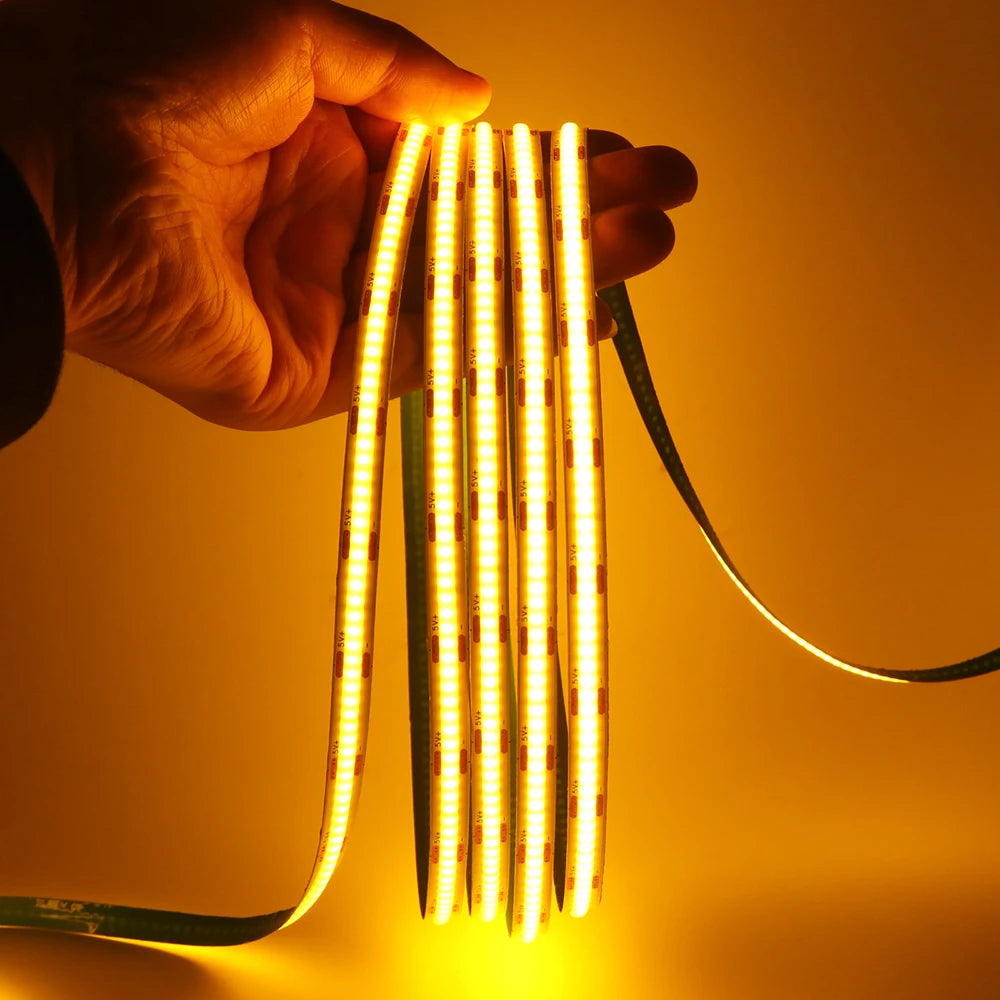 5V USB 3MM 5MM PCB COB LED Strip Light White/Red/Green/Pink/Ice Blue/Yellow TV Backlights DC5V 320Led Flex Night Lamp Home Decor