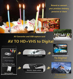 VHS to Digital Converter RCA to HDTV Adapter USB Video Capture Card for VCR/DVD/AV/PS2/Wii, Windows Mac Linux AV to HDTV