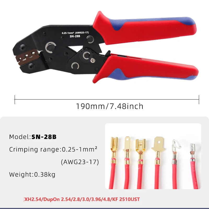 SN58B/48B/2549 DuPont Terminal Crimping Plier Insert Spring Connectors Jst Open Barrel Crimper Tool TAB 2.8 4.8  Hand Tool