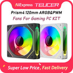 TEUCER Prism4 Forward/Reverse Fans 120MM 5V 3PIN ARGB 12V 4PIN PWM  2000RPM Hydraulic Bearing Design Stable&Quiet For Gamer
