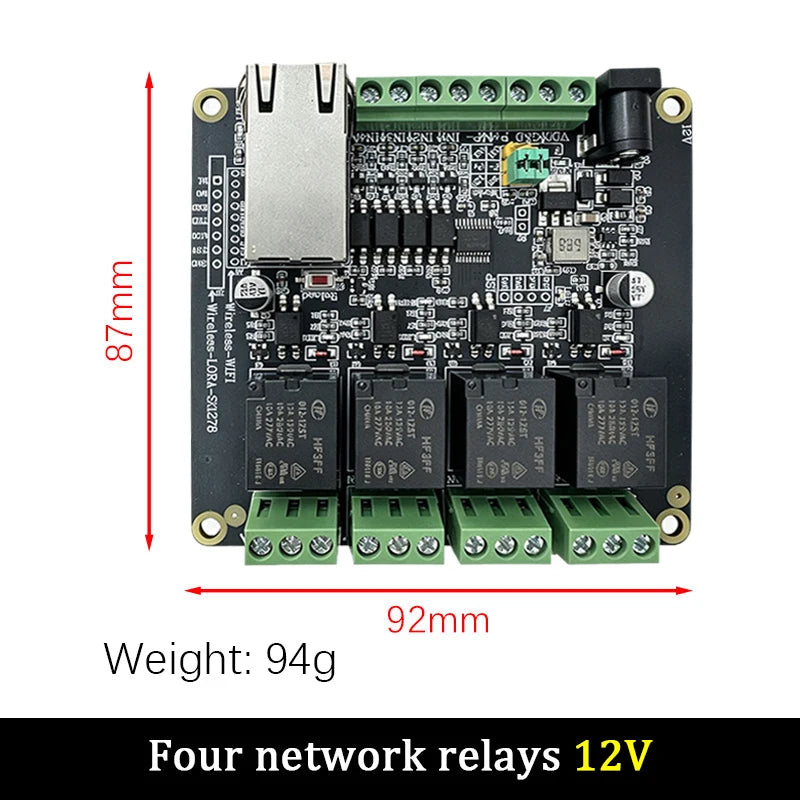 LIZAO Modbus TCP RTU Ethernet Module 4DI 4DO Relay Output RJ45 Digital Switch Input Module for PLC