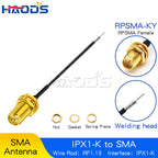 5PCS IPX to SMA Connector Cable SMA Male to uFL/u.FL/IPX to SMA Female RF1.13 RF Coaxial WIFI Antenna Pigtail Extension Cable