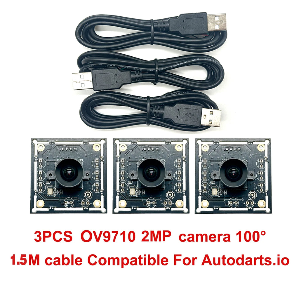 3Pcs IMX179/OV2710/OV2735/OV9732 USB Camera Module 100° 30FPS No Distortion Compatible For Autodarts.io Win Mac Linux Raspberry