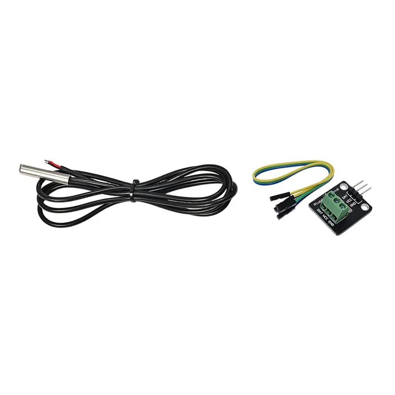 -ABAB Stainless Steel For Raspberry Pi DS18B20 Waterproof Temperature Sensor Probe Moudle Module Kit, 5 Pieces, 1 Meter