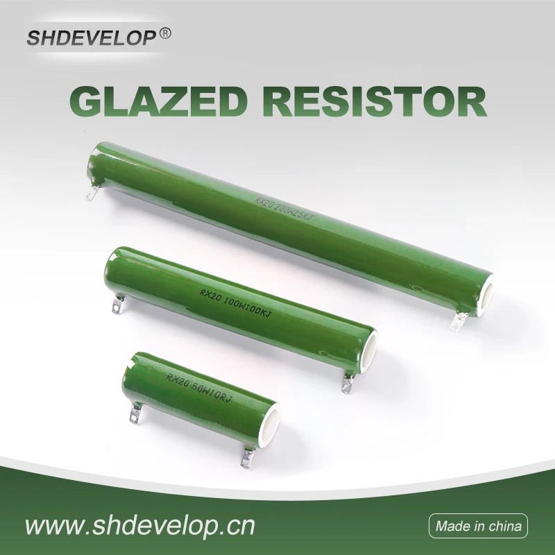 Rx20 Ceramic Tube Glazed Enamel Resistor 10W 20W 25W 30W 50W Zg11 Capacitor Discharge Wire Wound Mine Detection Resistor 50 Ohm 100 Ohm 150 Ohm 200 Ohm 500 Ohm 1K Ohm 1.8K Ohm 2K Ohm 5K Ohm