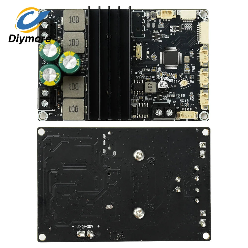 DC 9-30V Bluetooth Power Amplifier Module 2×100W Dual Channel APP Tuning Audio Board for Home Outdoor Speaker DIY Audio Upgrade
