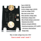DC Control DC Solid State Relay 3-32VDC Control 75VDC Load Voltage High Current 500A 1000A with Heat Sink Raditor High Power SSR