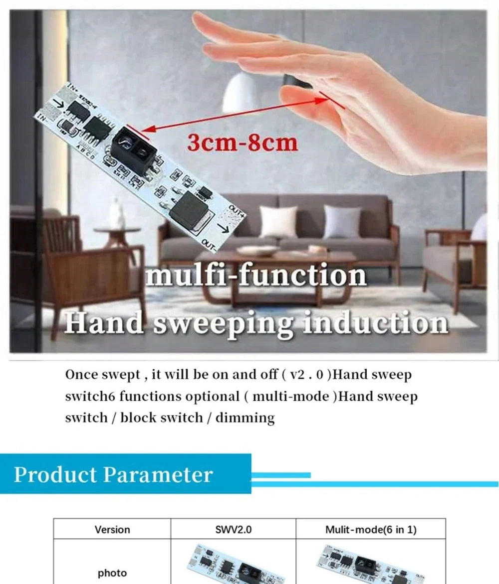 Short Distance Scan Sensor Capacitive Touch Sensor Switch PIR Motion Sensor Switch Module 3A Constant Voltage For Smart Home