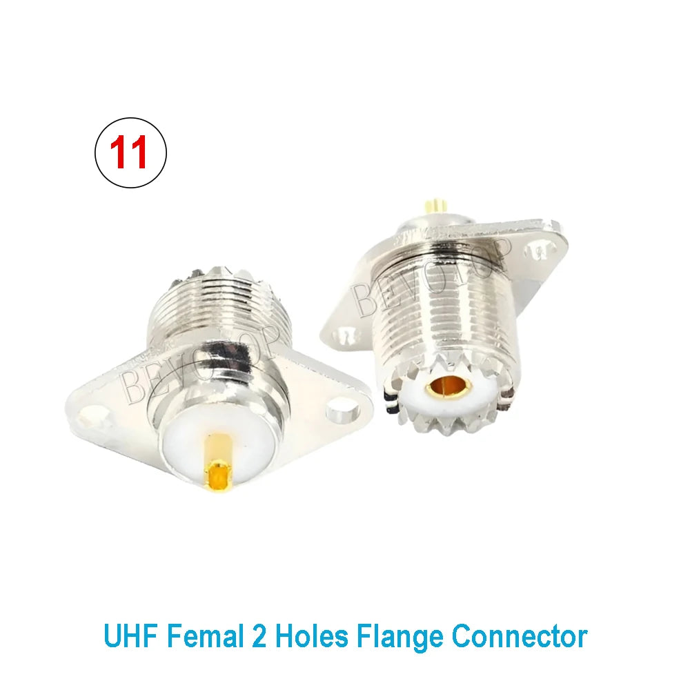 1PCS L16 N/Q9 BNC/TNC/UHF Flange Connector Male Plug/Female Jack 4-Holes Flange Panel Chassis Mount Coaxial Solder Nickel Plated