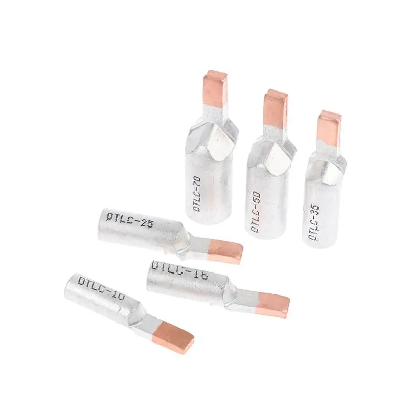 5Pcs DTLC-10/16/25/35/50/70 Electrical Cable Wire Tubular Lug Screw Connection Connector Copper-AL Cord Spade Pin Crimp Terminal