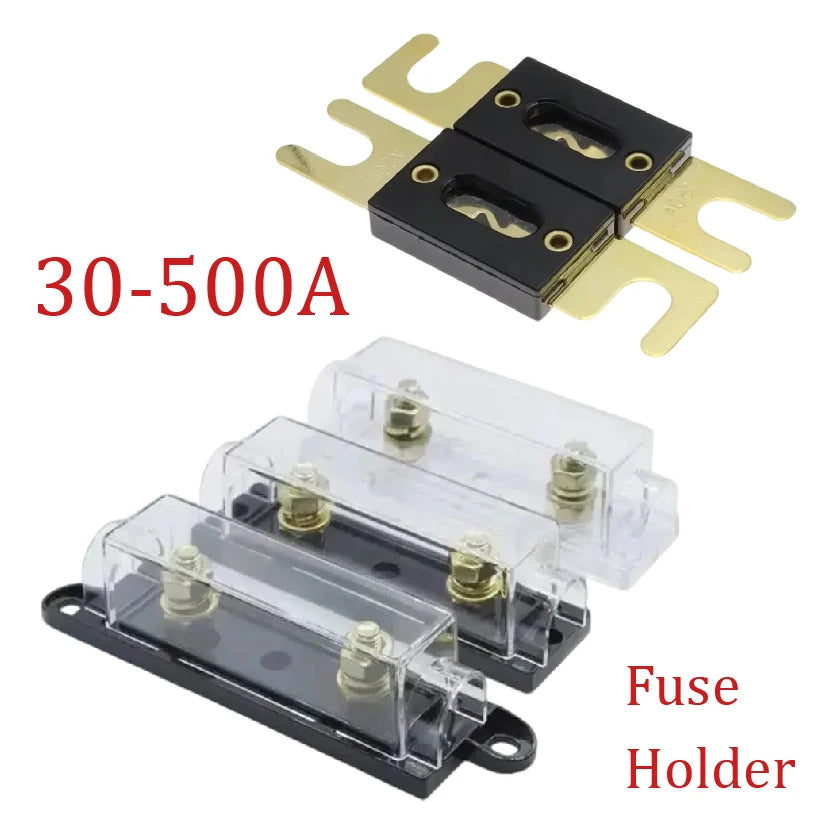 30A-500A Fuses AMP ANL Fuse Holder Bolt-on Automotive Fuse Holders Fusible Link with Fuse