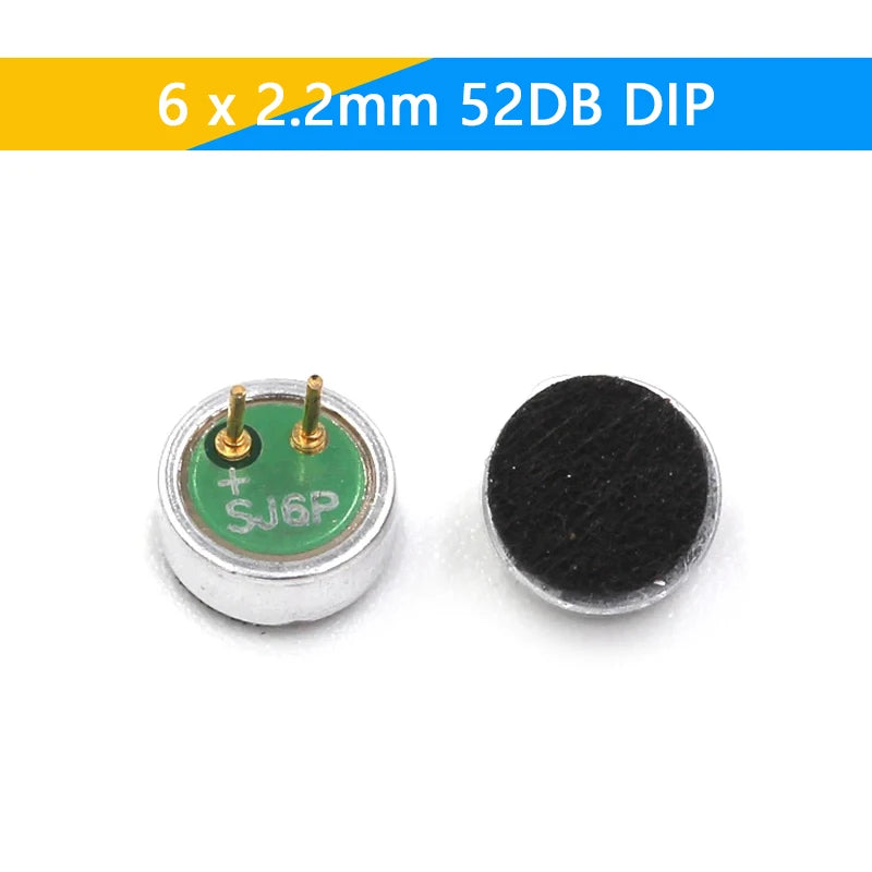 10pcs 6x5/9x7/4.5x2.2/6x2.2mm 2 Pin Mic Capsule Electret Condenser Microphone Dip Smd 52db 56db With Mp3 Accessories