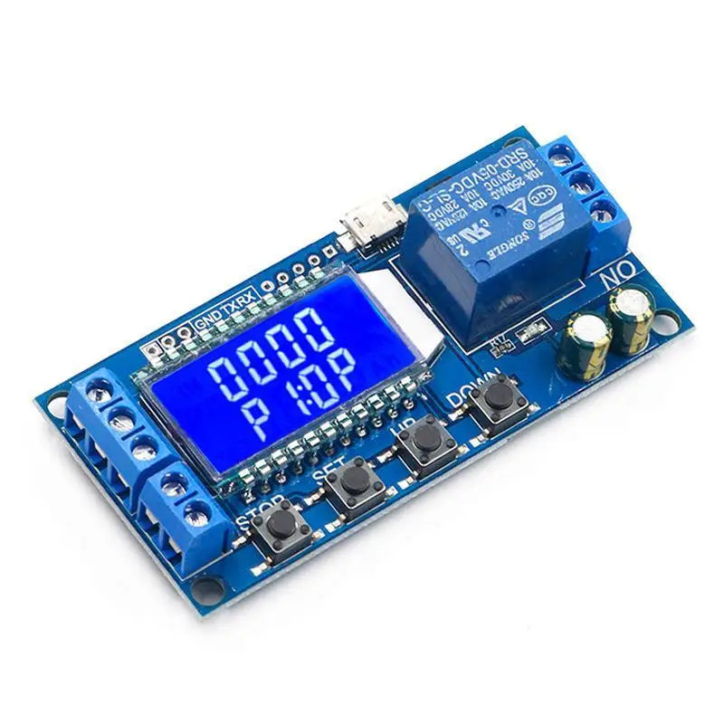 1PCS 6-30V Micro USB Digital LCD Display Time Delay Relay Module Control Timer Switch Trigger Cycle Module XY-LJ02