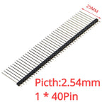 10PCS 1X40 Pin Single Row MALE 2.54MM PITCH 11MM/15MM/17MM/21MM/25MM LONG PIN Header Connector Strip 1X40pin 1*40 40P 40Pin