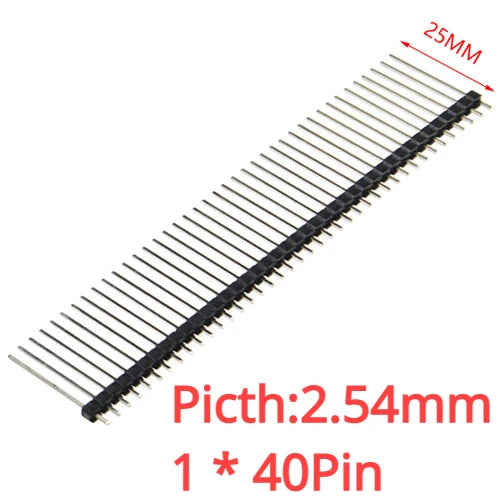 10PCS 1X40 Pin Single Row MALE 2.54MM PITCH 11MM/15MM/17MM/21MM/25MM LONG PIN Header Connector Strip 1X40pin 1*40 40P 40Pin