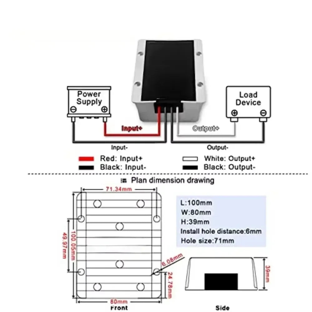 12V 24V to 5V 50A-1A Step Down Voltage Converter Voltage Reducer DC Converter Regulator 12 Volt to 5 Volt Buck Power Supply