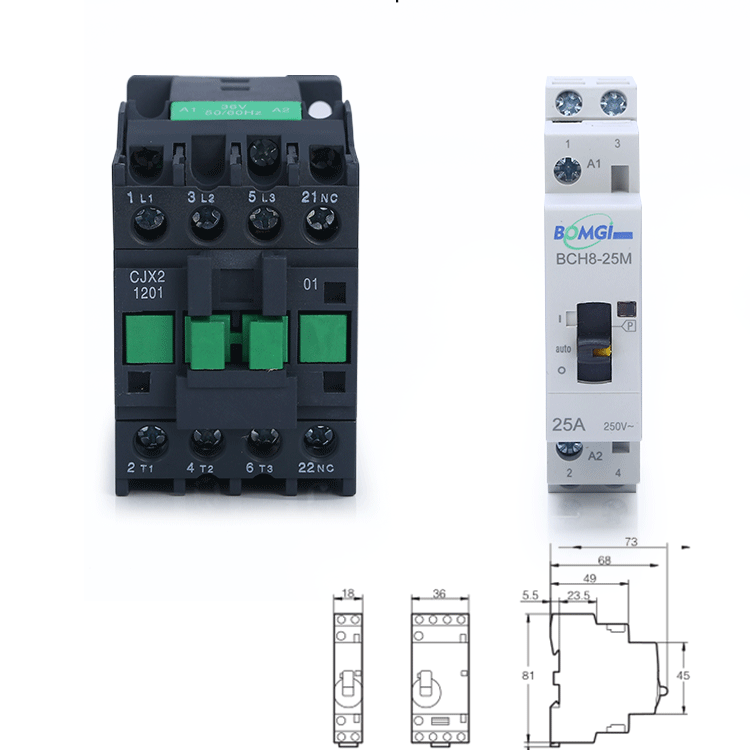 Ac Contactor 220V Din Rail Modular Single Phase 16A 25A Mini 24V 220 V 2No 2Nc 110V Electric 230V Silent Electronic Relay Rele D