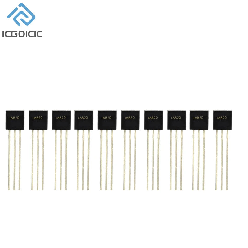 1-100pcs DS18B20 DS18B TO-92 Chip Programmable Digital Thermometer Temperature Sensor Temperature Acquisition TO-92