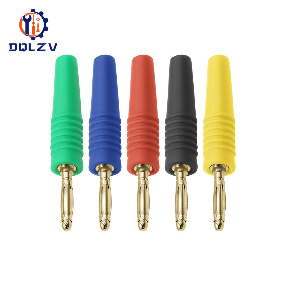5PCS 2MM Banana Gold Plate Plugs Connectors mini Banana Plug For Banana Socket
