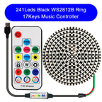 DC5V WS2812B DIY LED Ring 8 to 241 Pixels 5050 RGB Individually Addressable WS2812 Round Modules With 17Keys Music RF Controller