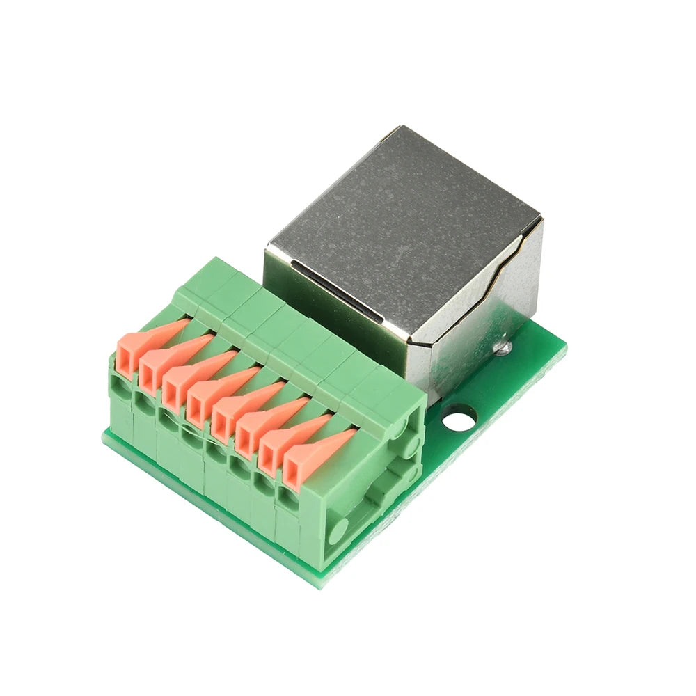 RJ45 Female Breakout Board Solderless RJ45 to 8Pin Quick Spring Terminal RJ45 Female Connector