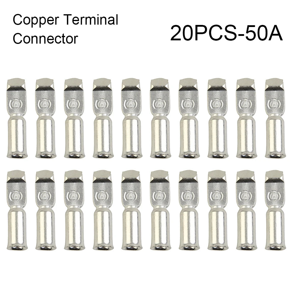 For 50A Copper Terminal Set Includes 20 Connectors Compatible With For Anderson Style Contacts Great For Batteries