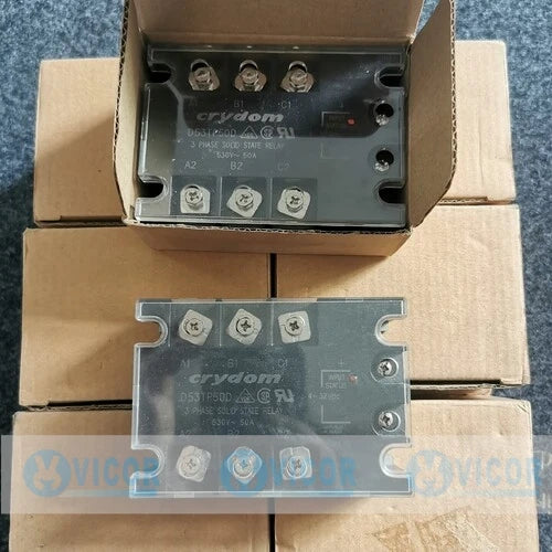 D53TP50D Panel Mount 50A Load, 48-530 VAC Output 3-32 VDC Control Crydom SSR Relay