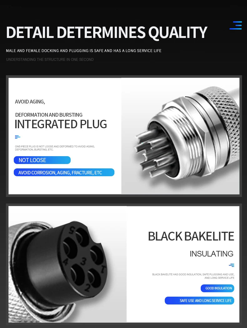 GX12 2/3/4/5/6/7Pin Nut Type Aviation Plug 12mm Circular Socket  Male & Female Electric Power Panel M12 Connector