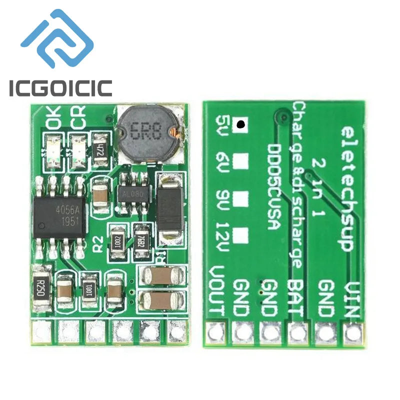 DD05CVSA 3.7V to 5V 6V 9V 12V Boost Converter Module DC-DC Step-Up Output for Lithium Battery Solar Power