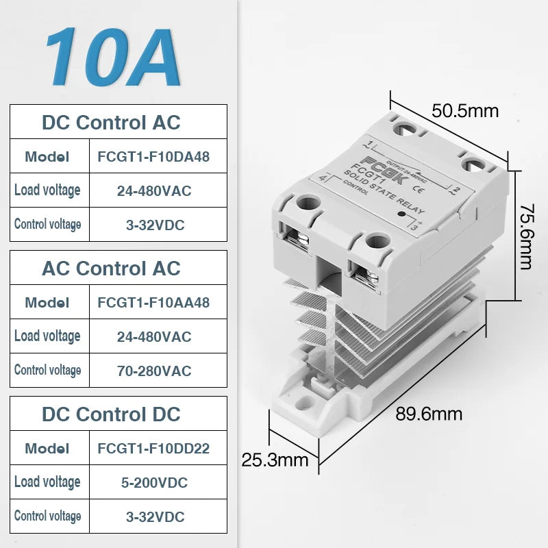 10A 25A 40A 60A 80A 100A Single Phase Slim SSR Solid State Relay With Heat Sink Industrial Relay DIN Rail Mount