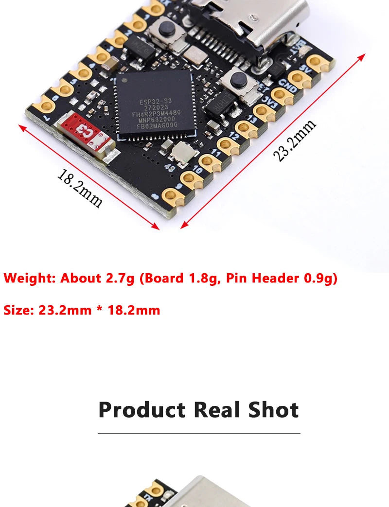 ESP32-S3 SuperMini Development Board Type-C USB Onboard Wi-Fi Bluetooth Dual Mode Full IO Pinout Low Power Microcontroller Board